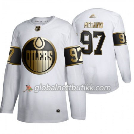 Edmonton Oilers Hockeydrakt Connor McDavid 97 Adidas 2019-2020 Golden Edition Hvit Authentic - Herre